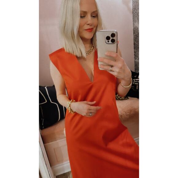 By Malene Birger Mavise Maxi Wool Blend Dress Orange Size 38 / Medium - Picture 7 of 15